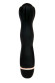 Черный силиконовый вибратор с бутоном-головкой - 18 см. Черный силиконовый вибратор с бутоном-головкой - 18 см.
