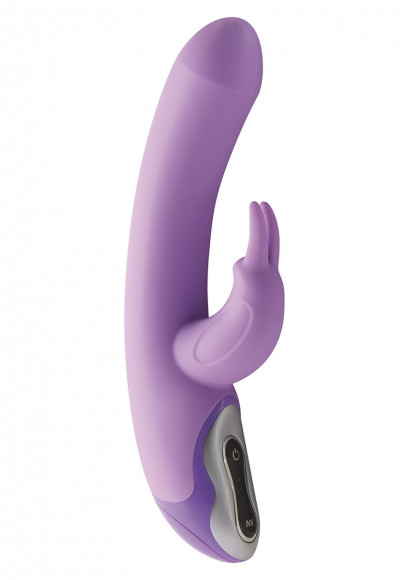 Фиолетовый вибратор NOVA RABBIT с клиторальным зайчиком - 23,5 см. Фиолетовый вибратор NOVA RABBIT с клиторальным зайчиком - 23,5 см.