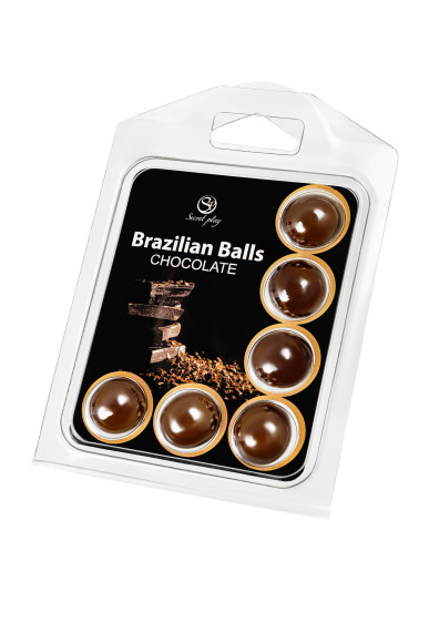 Набор из 6 шариков с массажным маслом Brazilian Balls с ароматом шоколада Набор из 6 шариков с массажным маслом Brazilian Balls с ароматом шоколада