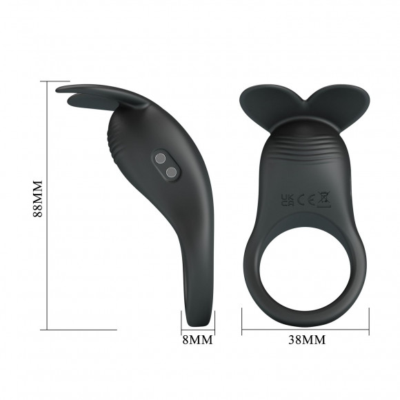 Черное перезаряжаемое виброкольцо Carlton Черное перезаряжаемое виброкольцо Carlton