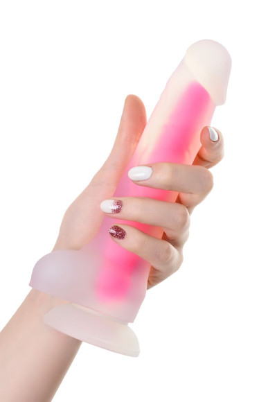 Прозрачно-розовый фаллоимитатор, светящийся в темноте, Tony Glow - 20 см. Прозрачно-розовый фаллоимитатор, светящийся в темноте, Tony Glow - 20 см.