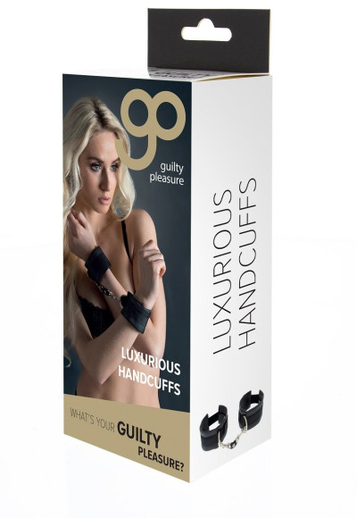 Чёрные полиуретановые наручники Luxurious Handcuffs Чёрные полиуретановые наручники Luxurious Handcuffs