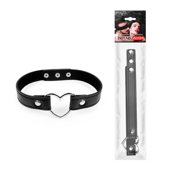 Черный ошейник с сердечком Черный ошейник с сердечком