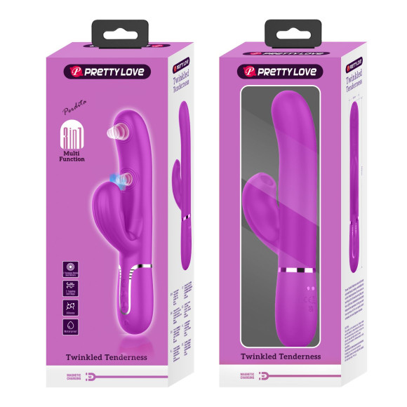 Лиловый вибратор-кролик с пульсацией Perdita - 22,8 см. Лиловый вибратор-кролик с пульсацией Perdita - 22,8 см.