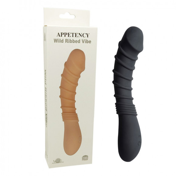 Черный вибромассажер Appetency Wild Ribbed Vibe - 21,5 см. Черный вибромассажер Appetency Wild Ribbed Vibe - 21,5 см.