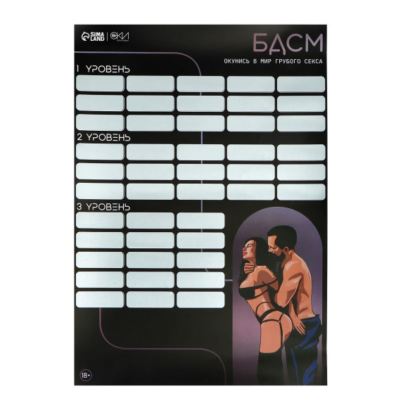 Плакат для двоих со скретч-слоем «БДСМ»