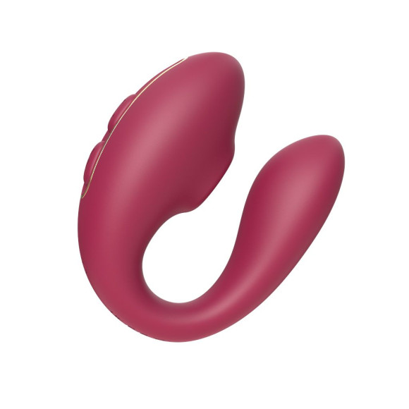 Бордовый вакуумный вибратор для пар Talia с пультом ДУ Бордовый вакуумный вибратор для пар Talia с пультом ДУ