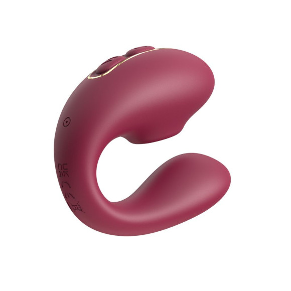 Бордовый вакуумный вибратор для пар Talia с пультом ДУ Бордовый вакуумный вибратор для пар Talia с пультом ДУ