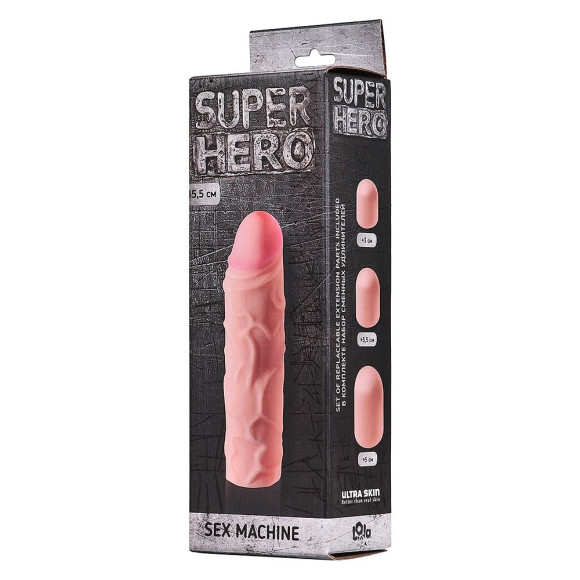 Фаллоудлинитель SUPER HERO Sex Machine - 15,5 см. Фаллоудлинитель SUPER HERO Sex Machine - 15,5 см.