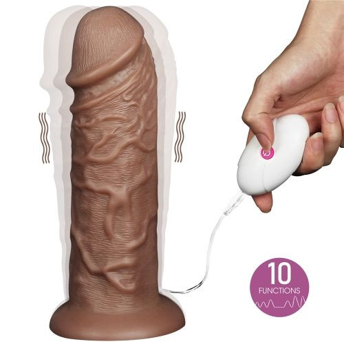 Коричневый вибратор-гигант 10.5 Realistic Chubby Vibrating Dildo - 26,6 см. Коричневый вибратор-гигант 10.5 Realistic Chubby Vibrating Dildo - 26,6 см.