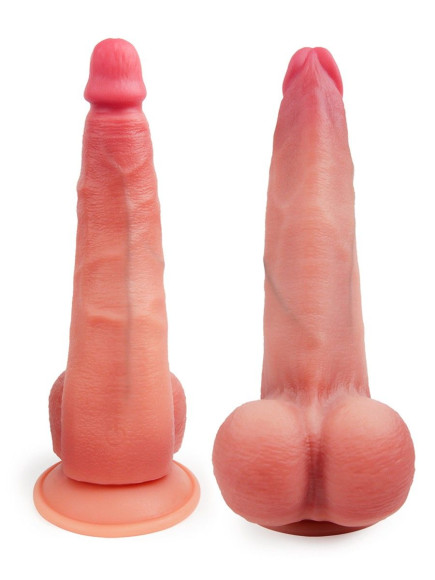 Телесный вибратор-реалистик на присоске - 30 см. Телесный вибратор-реалистик на присоске - 30 см.