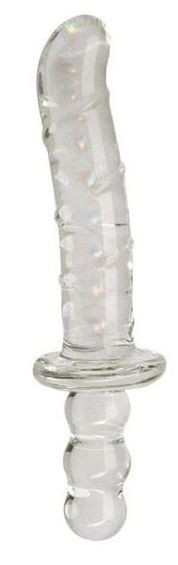 Двусторонний стеклянный стимулятор с красивой спиралью внутри The Titan - 23 см. Двусторонний стеклянный стимулятор с красивой спиралью внутри The Titan - 23 см.