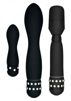 Набор чёрных вибраторов DIAMOND TRIPLE PLEASURE PACK Набор чёрных вибраторов DIAMOND TRIPLE PLEASURE PACK