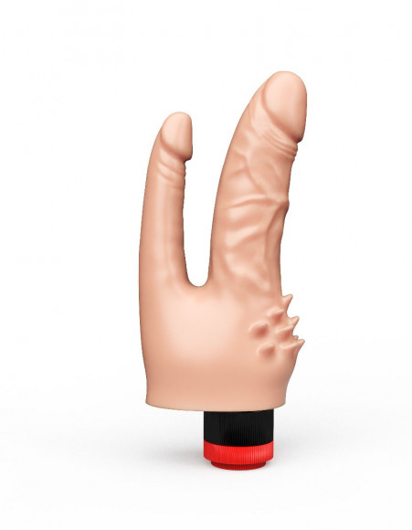 Анально-вагинальный вибромассажёр с шипами для массажа клитора - 17 см.