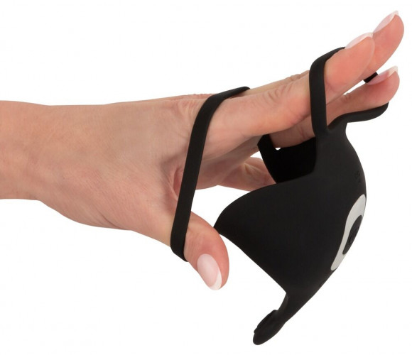 Черная вибронасадка для эрекции и стимуляции мошонки Cock ring with RC ball massager Черная вибронасадка для эрекции и стимуляции мошонки Cock ring with RC ball massager