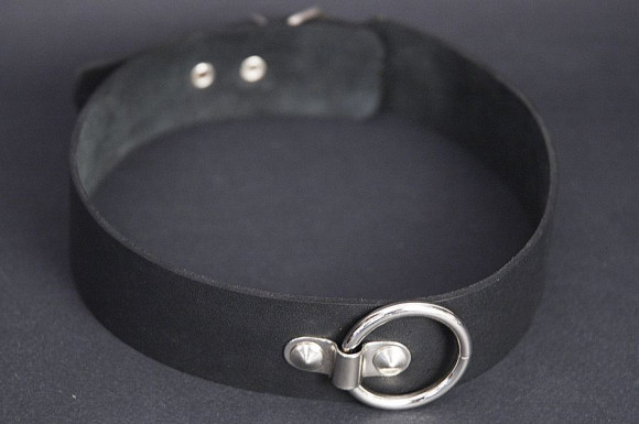 Не подшитый ошейник с кольцом в центре Не подшитый ошейник с кольцом в центре