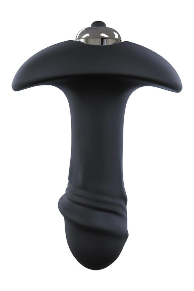 Черный анальный вибромассажер STAR ARROW - 11 см. Черный анальный вибромассажер STAR ARROW - 11 см.