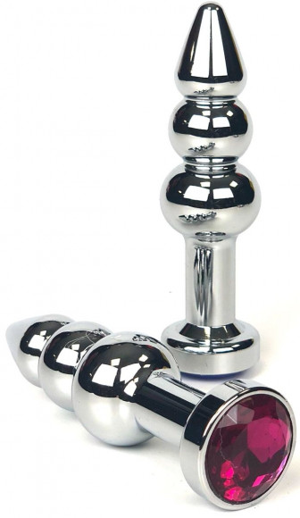 Серебристая пробка-ёлочка с красным кристаллом - 11 см.