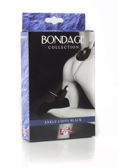 Чёрные меховые оковы на ноги BONDAGE Чёрные меховые оковы на ноги BONDAGE