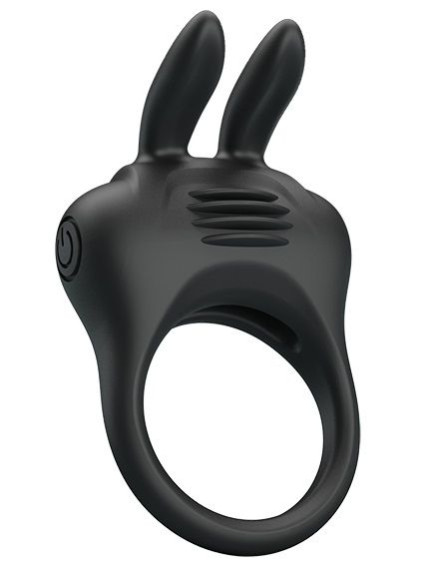 Черное эрекционное кольцо с вибрацией Davion Черное эрекционное кольцо с вибрацией Davion