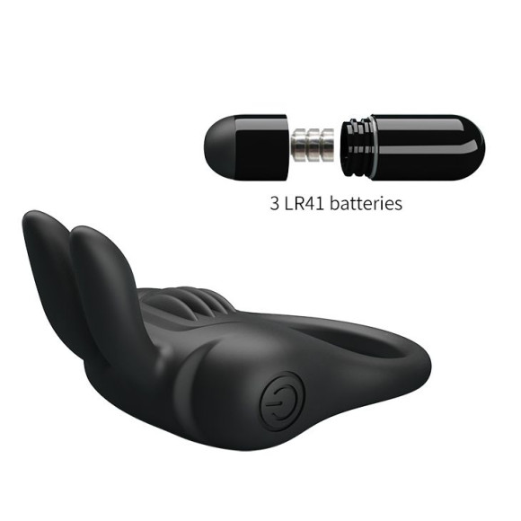 Черное эрекционное кольцо с вибрацией Davion Черное эрекционное кольцо с вибрацией Davion