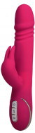 Розовый вибратор с выпуклой головкой и стимулятором клитора Rabbit Skater - 23 см.