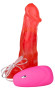 Розовый вибромассажер №26 с проводным пультом - 19,5 см. Розовый вибромассажер №26 с проводным пультом - 19,5 см.
