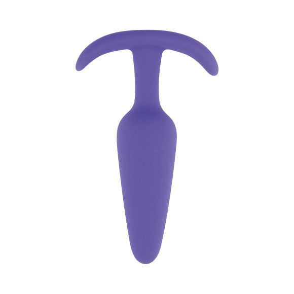 Фиолетовая анальная пробка с ограничителем - 10 см. Фиолетовая анальная пробка с ограничителем - 10 см.