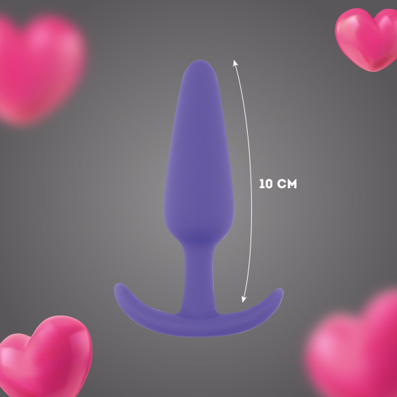 Фиолетовая анальная пробка с ограничителем - 10 см. Фиолетовая анальная пробка с ограничителем - 10 см.
