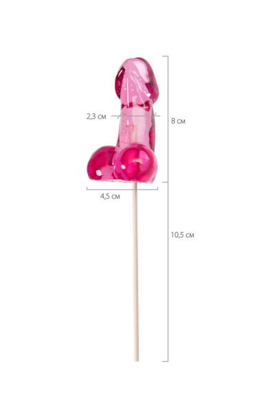 Розовый леденец в форме члена со вкусом айриш крим - 80 гр. Розовый леденец в форме члена со вкусом айриш крим - 80 гр.