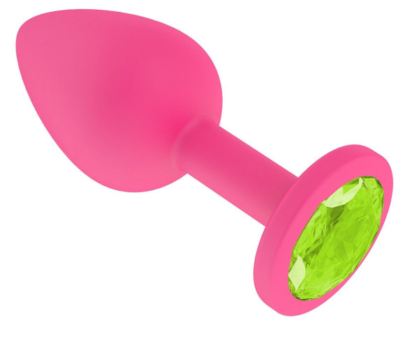 Розовая анальная втулка с лаймовым кристаллом - 7,3 см. Розовая анальная втулка с лаймовым кристаллом - 7,3 см.