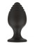 Черная средняя силиконовая анальная пробка с ребрышками на кончике