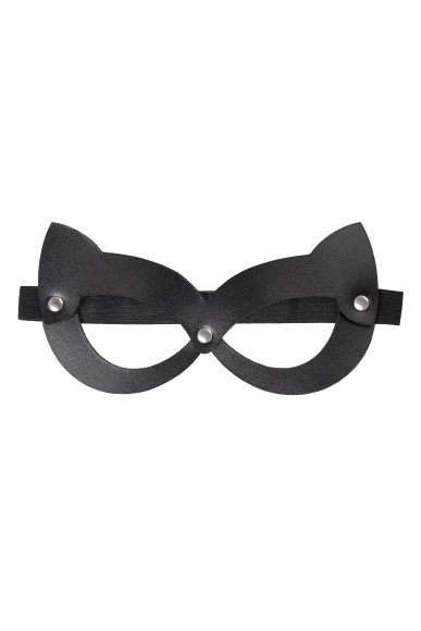 Черная открытая маска с ушками кошки