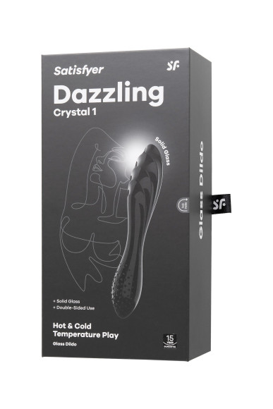 Черный двусторонний фаллоимитатор Dazzling Crystal 1 - 18,5 см. Черный двусторонний фаллоимитатор Dazzling Crystal 1 - 18,5 см.