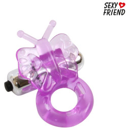 Фиолетовое эрекционное виброкольцо-бабочка Фиолетовое эрекционное виброкольцо-бабочка