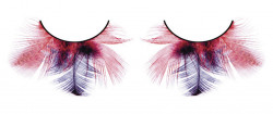 Красно-фиолетовые ресницы-перья