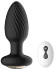 Черная анальная вибропробка с вращением и пультом ДУ - 9,8 см. Черная анальная вибропробка с вращением и пультом ДУ - 9,8 см.