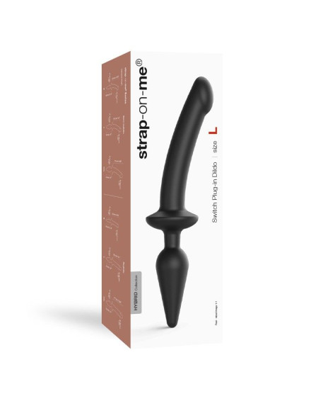 Черный двусторонний фаллоимитатор Strap-On-Me Dildo Plug-In Switch size S Черный двусторонний фаллоимитатор Strap-On-Me Dildo Plug-In Switch size S