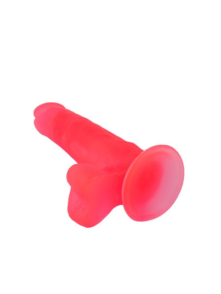 Розовый фаллоимитатор с удлинённой мошонкой - 16,5 см. Розовый фаллоимитатор с удлинённой мошонкой - 16,5 см.