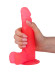 Розовый фаллоимитатор с удлинённой мошонкой - 16,5 см. Розовый фаллоимитатор с удлинённой мошонкой - 16,5 см.