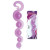 Фиолетовая анальная цепочка из 5 шариков различного диаметра - 25,5 см.
