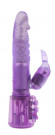 Фиолетовый вибратор с клиторальным пальчиком - 17,8 см. Фиолетовый вибратор с клиторальным пальчиком - 17,8 см.