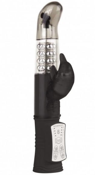 Чёрный перезаряжаемый вибратор Rechargeable Dolphin с дельфинчиком - 22 см. Чёрный перезаряжаемый вибратор Rechargeable Dolphin с дельфинчиком - 22 см.