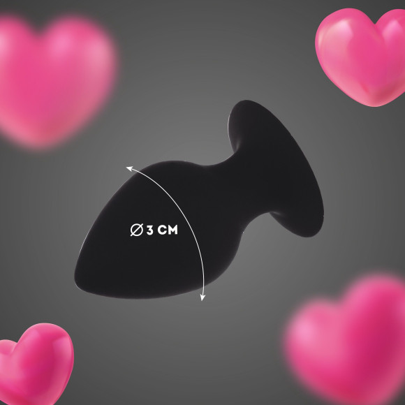 Черная анальная пробка с ограничителем - 5,5 см. Черная анальная пробка с ограничителем - 5,5 см.