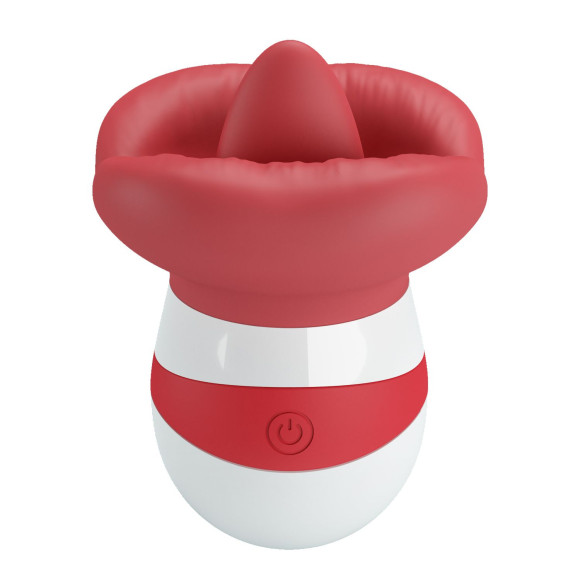Красно-белый клиторальный стимулятор в форме рта Mina Красно-белый клиторальный стимулятор в форме рта Mina