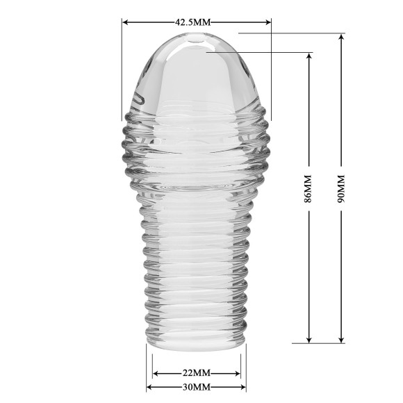 Прозрачная насадка на пенис с ребрышками Hoytt - 9 см. Прозрачная насадка на пенис с ребрышками Hoytt - 9 см.
