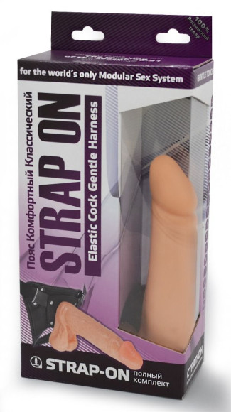 Реалистичный фаллоимитатор на трусиках с плугом - 18,5 см. Реалистичный фаллоимитатор на трусиках с плугом - 18,5 см.