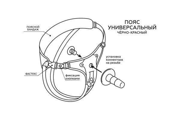 Красно-черные универсальные трусики с 2 способами крепления насадок Красно-черные универсальные трусики с 2 способами крепления насадок