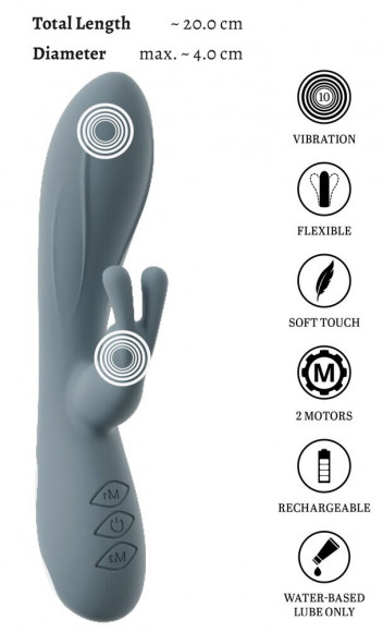 Силиконовый вибратор-кролик VELINA Rabbit Vibrator - 20 см.