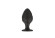 Черная малая силиконовая анальная пробка с ложбинками по диагонали Черная малая силиконовая анальная пробка с ложбинками по диагонали